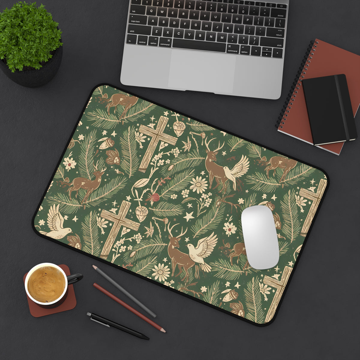 Garden Of Doves Pattern Desk Pad
