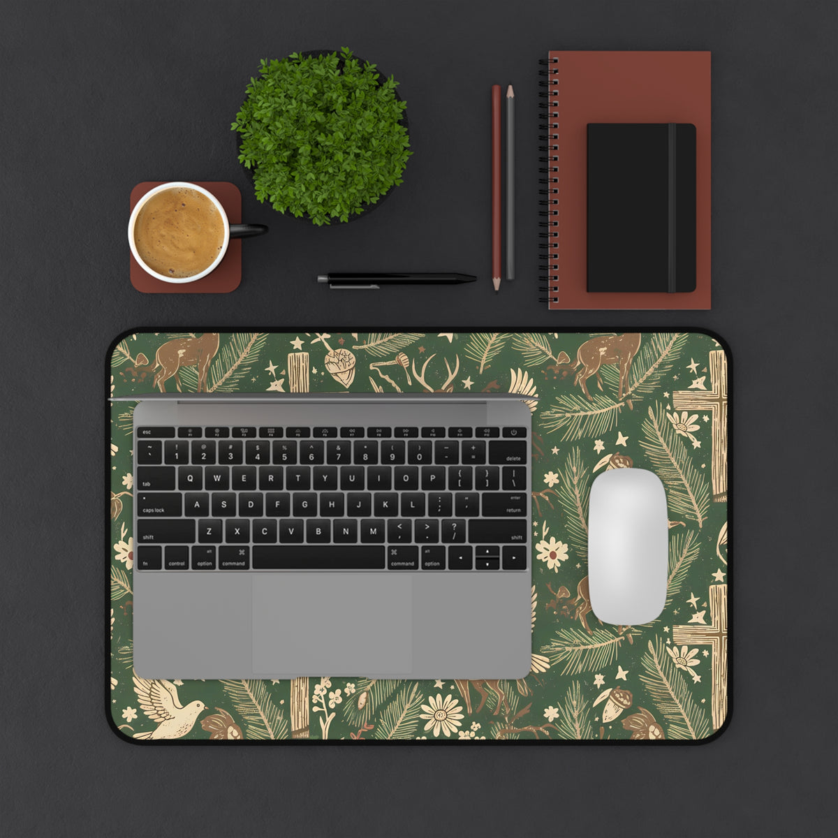 Garden Of Doves Pattern Desk Pad