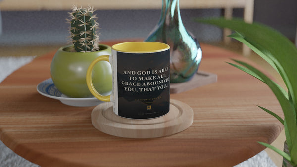 2 Corinthians 9:8 — Scripture Ceramic Mug