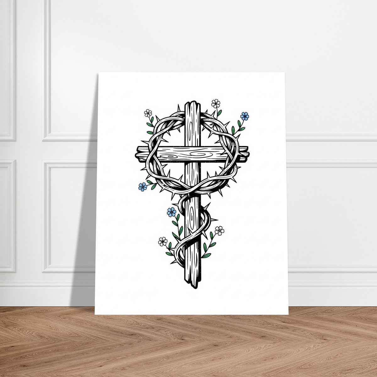 Crown Of Thorns Cross Print